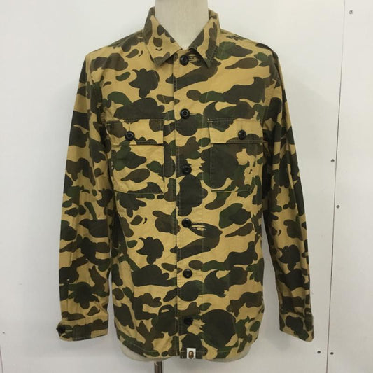 アベイシングエイプ A BATHING APE シャツ、ブラウス 長袖 バックプリント M カモフラージュ柄・迷彩 カーキ / カーキ / X 茶 / ブラウン / X ダークブラウン / ダークブラウン / X ベージュ / ベージュ /  メンズ USED 古着 中古 10069963