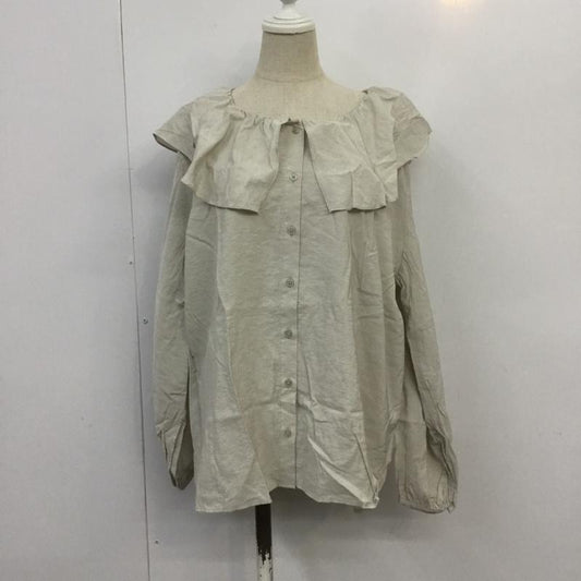 ローリーズファーム LOWRYS FARM シャツ、ブラウス 長袖 LF621024TS ビッグカラー FREE 無地 グレージュ / グレージュ /  レディース USED 古着 中古 10069987