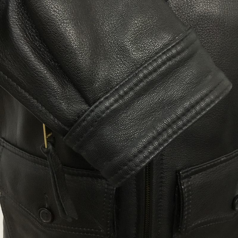 アヴィレックス AVIREX ジャケット、上着 レザージャケット 2191002 山羊革 M 無地 黒 / ブラック /  メンズ USED 古着 中古 10070363