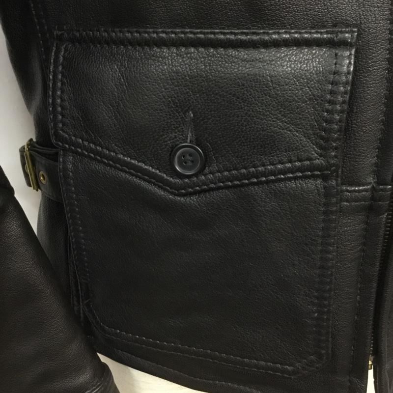 アヴィレックス AVIREX ジャケット、上着 レザージャケット 2191002 山羊革 M 無地 黒 / ブラック /  メンズ USED 古着 中古 10070363
