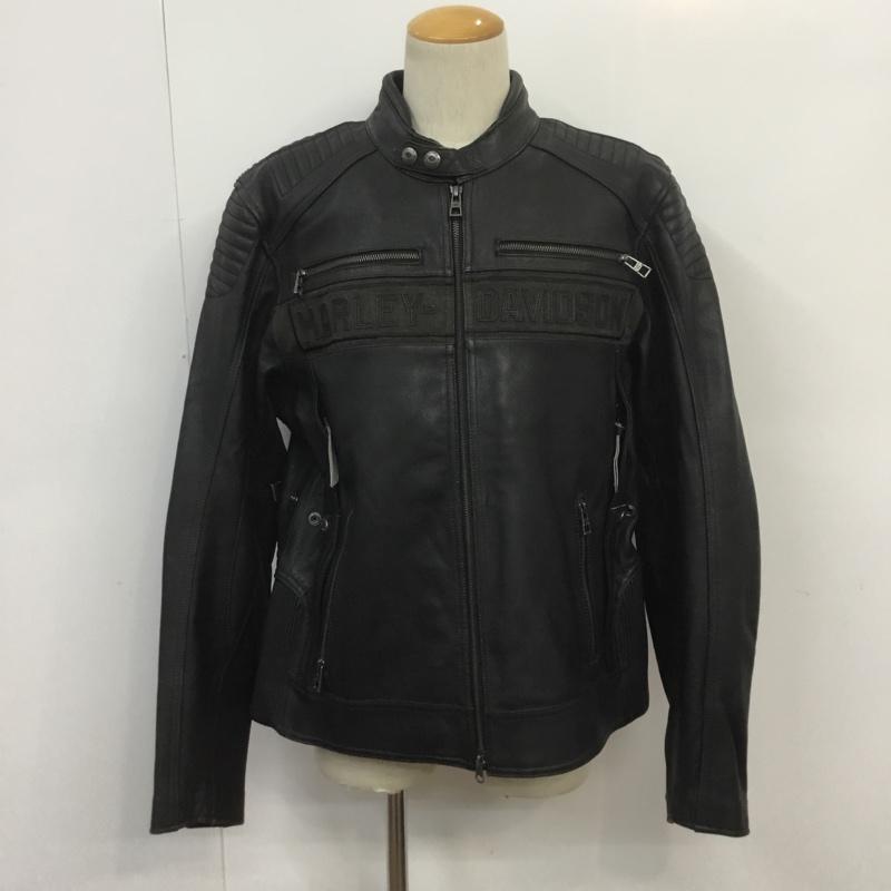 ハーレーダビッドソン Harley-Davidson ジャケット、上着 レザージャケット GDC-59363 ASYLUM L ロゴ、文字 黒 / ブラック /  メンズ USED 古着 中古 10070378