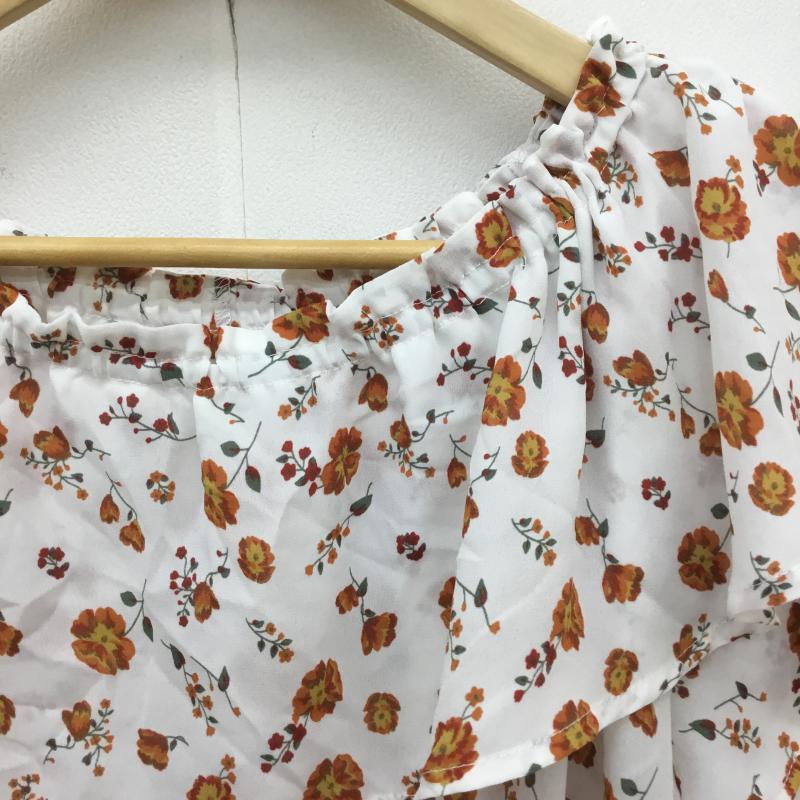 イーハイフンワールドギャラリーピー E hyphen world gallery PEACE カットソー 半袖 FREE 花柄 白 / ホワイト /  レディース USED 古着 中古 10070677