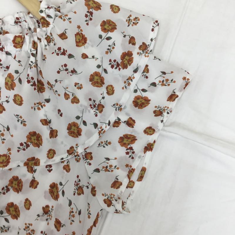 イーハイフンワールドギャラリーピー E hyphen world gallery PEACE カットソー 半袖 FREE 花柄 白 / ホワイト /  レディース USED 古着 中古 10070677