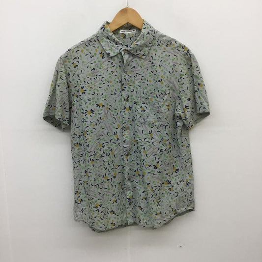 ミナペルホネン mina perhonen シャツ、ブラウス 半袖 リネン 総柄 M 花柄 灰 / グレー /  レディース USED 古着 中古 10070724