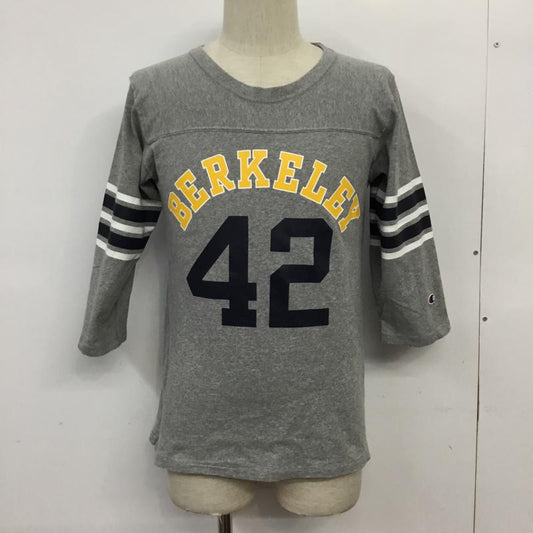 チャンピオン Champion Tシャツ 七分袖 C8-S406 ナンバリング S プリント 灰 / グレー /  メンズ USED 古着 中古 10070735