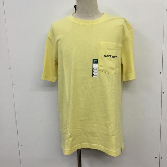 カーハート Carhartt Tシャツ 半袖 105179 リラックスフィット タグ付き 胸ポケット バックロゴ M ロゴ、文字 黄 / イエロー /  メンズ USED 古着 中古 10070768