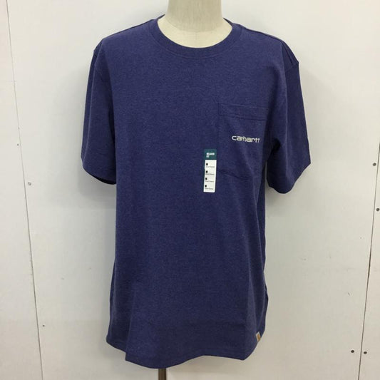 カーハート Carhartt Tシャツ 半袖 105179 リラックスフィット タグ付き 胸ポケット バックロゴ M ロゴ、文字 青 / ブルー /  メンズ USED 古着 中古 10070770