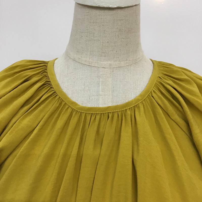ザラ ZARA ワンピース ミニスカート 7385 114 305 DRESS WITH BOWS S 無地 マスタード / マスタード /  レディース USED 古着 中古 10070913