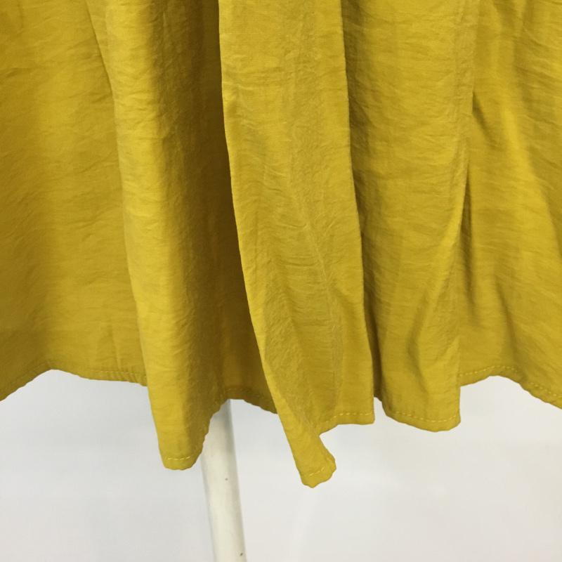 ザラ ZARA ワンピース ミニスカート 7385 114 305 DRESS WITH BOWS S 無地 マスタード / マスタード /  レディース USED 古着 中古 10070913