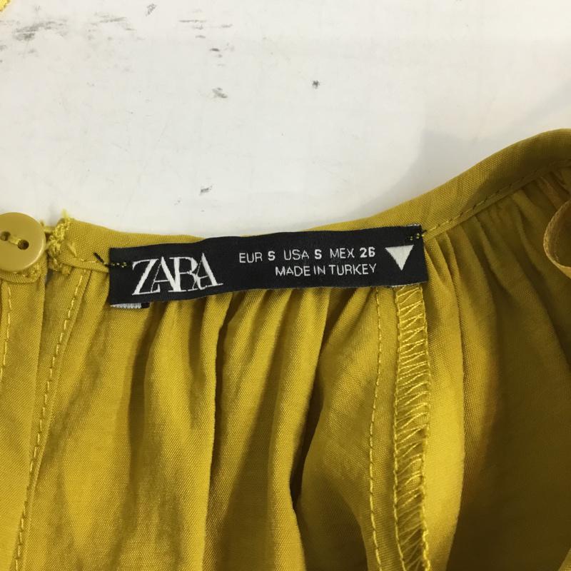 ザラ ZARA ワンピース ミニスカート 7385 114 305 DRESS WITH BOWS S 無地 マスタード / マスタード /  レディース USED 古着 中古 10070913