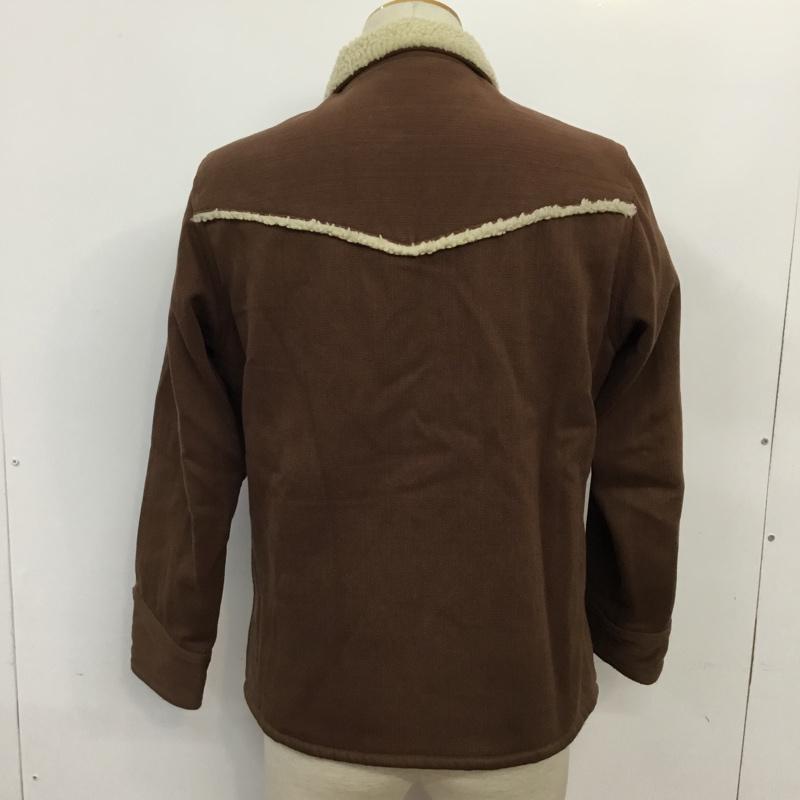 フラットヘッド The Flat Head ジャケット、上着 ジャケット、ブレザー DBR-54 ドビー ランチコート ボア切り替え 36 無地 茶 / ブラウン / X アイボリー / アイボリー /  メンズ USED 古着 中古 10071007