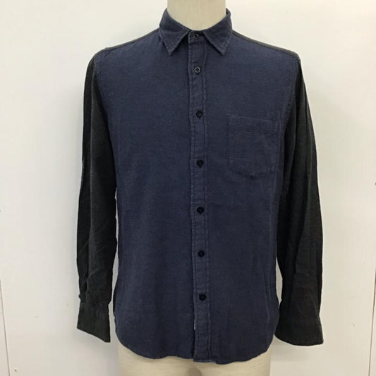 ベイフロー BAYFLOW シャツ、ブラウス 長袖 バイカラー 2 無地 黒 / ブラック / X 紺 / ネイビー /  メンズ USED 古着 中古 10071025