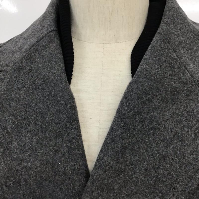 サタデーズサーフニューヨークシティー SATURDAYS SURF NYC コート ピーコート ULYSSES PEACOAT L 無地 灰 / グレー / X 黒 / ブラック /  メンズ USED 古着 中古 10071058
