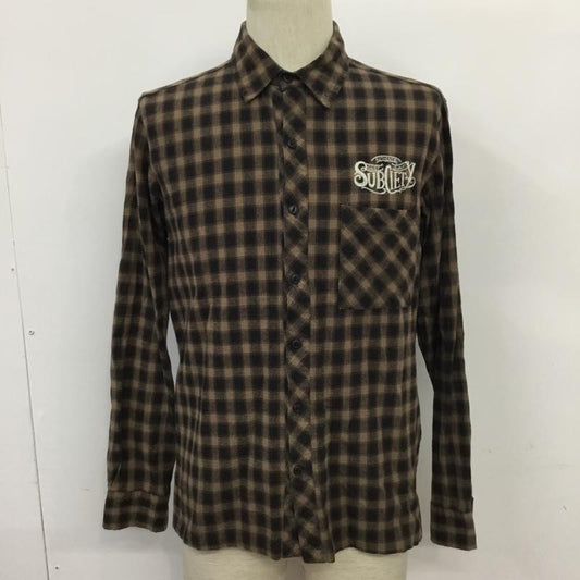 サブサエティ Subciety シャツ、ブラウス 長袖 SBF9143 チェック 胸ポケット M チェック 黒 / ブラック / X 茶 / ブラウン /  メンズ USED 古着 中古 10071064
