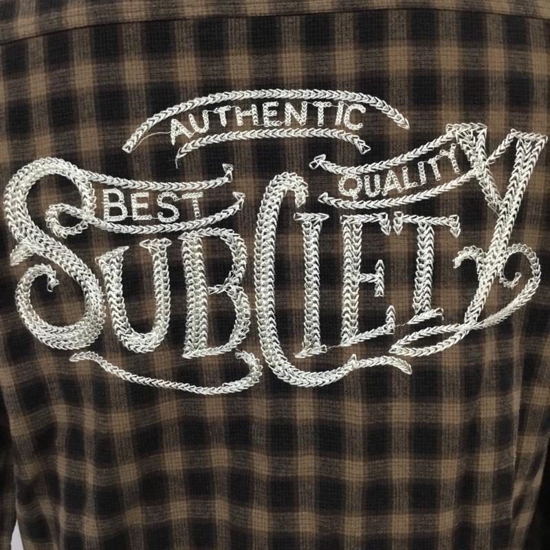 サブサエティ Subciety シャツ、ブラウス 長袖 SBF9143 チェック 胸ポケット M チェック 黒 / ブラック / X 茶 / ブラウン /  メンズ USED 古着 中古 10071064