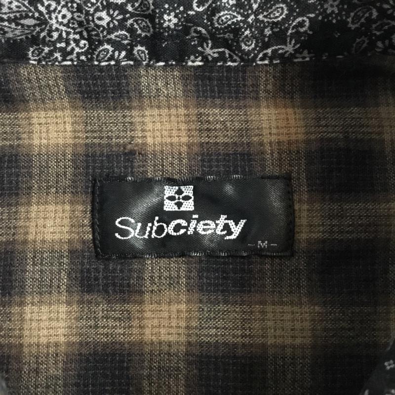 サブサエティ Subciety シャツ、ブラウス 長袖 SBF9143 チェック 胸ポケット M チェック 黒 / ブラック / X 茶 / ブラウン /  メンズ USED 古着 中古 10071064