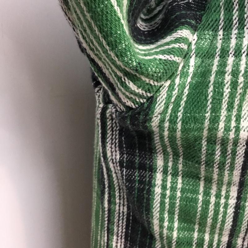 クーティー COOTIE シャツ、ブラウス 長袖 ワークシャツ 刺繍 XL チェック 緑 / グリーン / X 白 / ホワイト / X 紺 / ネイビー /  メンズ USED 古着 中古 10071065