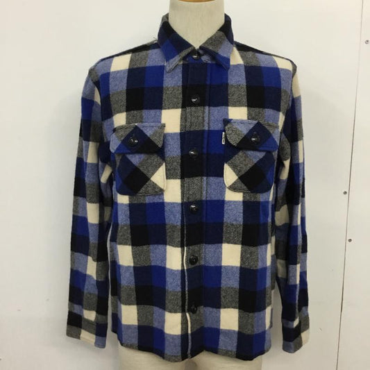 クーティー COOTIE シャツ、ブラウス 長袖 ウール CPOシャツ XL チェック 白 / ホワイト / X 青 / ブルー / X 黒 / ブラック /  メンズ USED 古着 中古 10071067