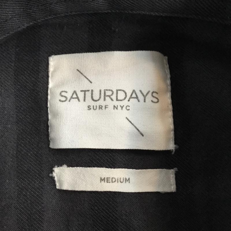 サタデーズサーフニューヨークシティー SATURDAYS SURF NYC シャツ、ブラウス 長袖 BBG-5200 ボタンダウン M ボーダー柄 ダークグレー / ダークグレー / X 黒 / ブラック /  メンズ USED 古着 中古 10071068