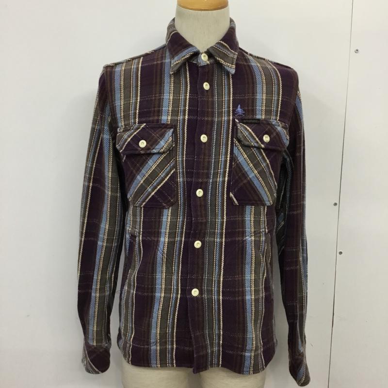ヒステリックグラマー HYSTERIC GLAMOUR シャツ、ブラウス 長袖 0214AH04 シャツジャケット S チェック 紫 / パープル / X 灰 / グレー / X 白 / ホワイト / X 茶 / ブラウン /  メンズ USED 古着 中古 10071070