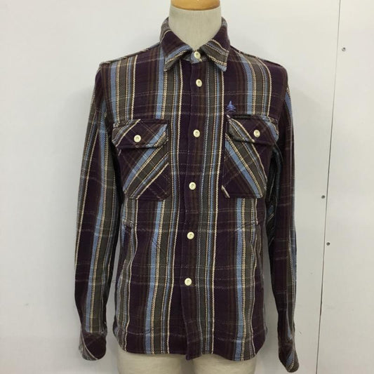 ヒステリックグラマー HYSTERIC GLAMOUR シャツ、ブラウス 長袖 0214AH04 シャツジャケット S チェック 紫 / パープル / X 灰 / グレー / X 白 / ホワイト / X 茶 / ブラウン /  メンズ USED 古着 中古 10071070