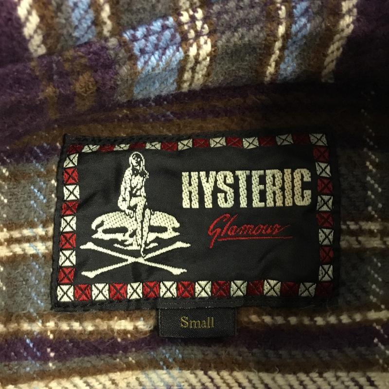 ヒステリックグラマー HYSTERIC GLAMOUR シャツ、ブラウス 長袖 0214AH04 シャツジャケット S チェック 紫 / パープル / X 灰 / グレー / X 白 / ホワイト / X 茶 / ブラウン /  メンズ USED 古着 中古 10071070