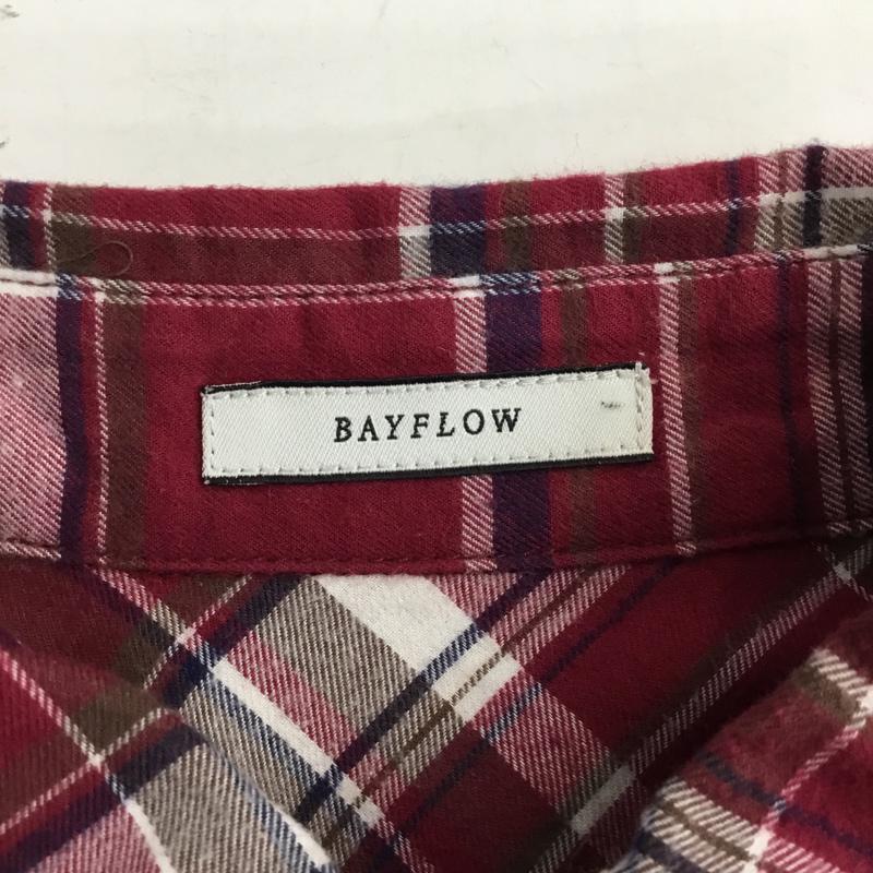 ベイフロー BAYFLOW シャツ、ブラウス 長袖 BW1411NM16 2 チェック えんじ / ワインレッド / X 白 / ホワイト / X 紺 / ネイビー / X ベージュ / ベージュ /  メンズ USED 古着 中古 10071073