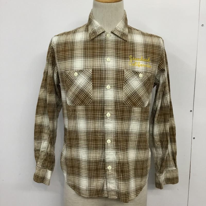 スタンダード カリフォルニア STANDARD CALIFORNIA シャツ、ブラウス 長袖 ワークシャツ チェック S ロゴ、文字 白 / ホワイト / X ベージュ / ベージュ / X 茶 / ブラウン /  メンズ USED 古着 中古 10071074