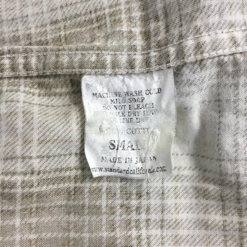スタンダード カリフォルニア STANDARD CALIFORNIA シャツ、ブラウス 長袖 ワークシャツ チェック S ロゴ、文字 白 / ホワイト / X ベージュ / ベージュ / X 茶 / ブラウン /  メンズ USED 古着 中古 10071074
