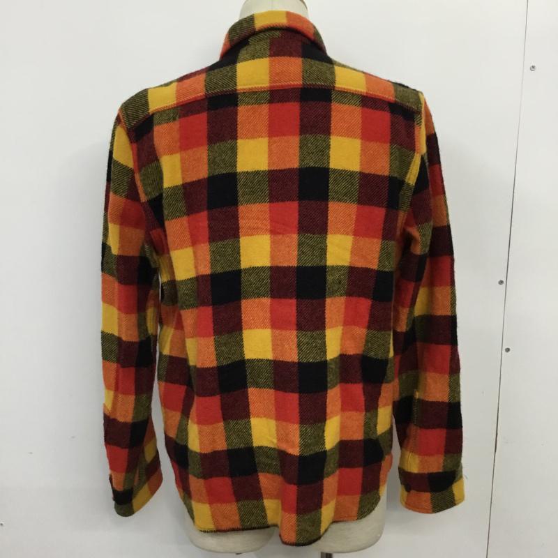クーティー COOTIE シャツ、ブラウス 長袖 ウール ナイロン CPO XL チェック 黒 / ブラック / X 赤 / レッド / X 黄 / イエロー / X 橙 / オレンジ /  メンズ USED 古着 中古 10071075