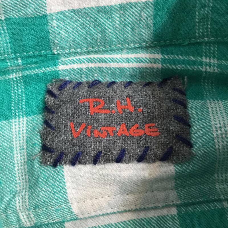 ロンハーマンヴィンテージ R.H. Vintage シャツ、ブラウス 長袖 521070303-1079 チェック 白 / ホワイト / X 薄緑 / ライトグリーン /  メンズ USED 古着 中古 10071080