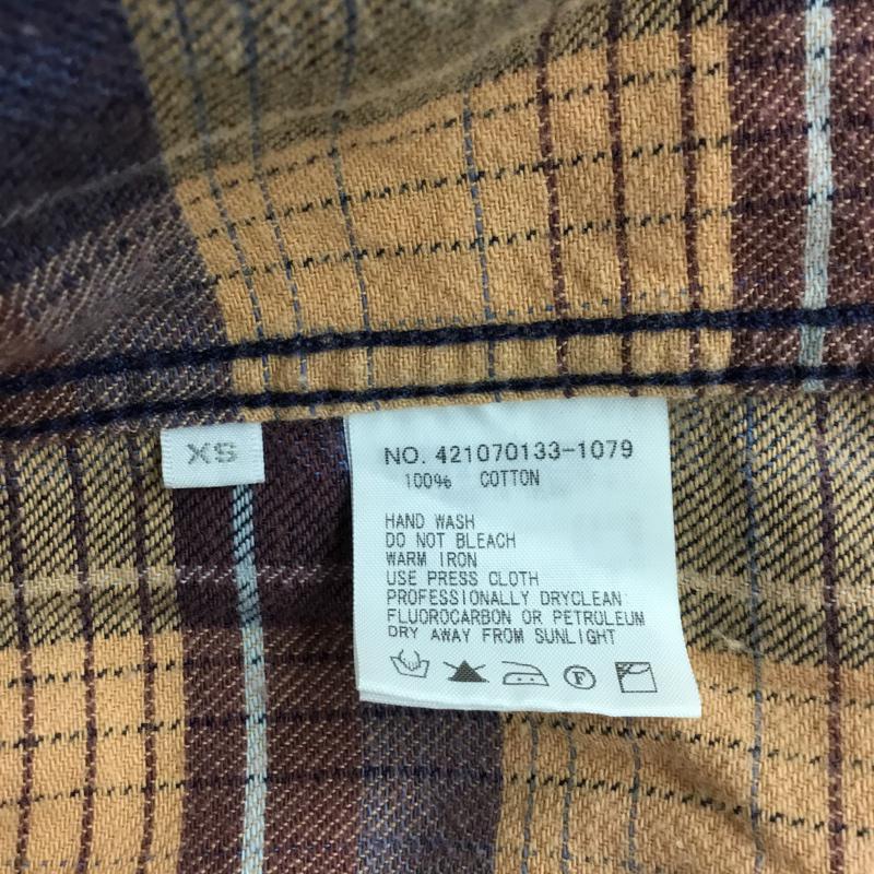 ロンハーマンヴィンテージ R.H. Vintage シャツ、ブラウス 長袖 421070133-1079 XS チェック 橙 / オレンジ / X 紺 / ネイビー /  メンズ USED 古着 中古 10071084