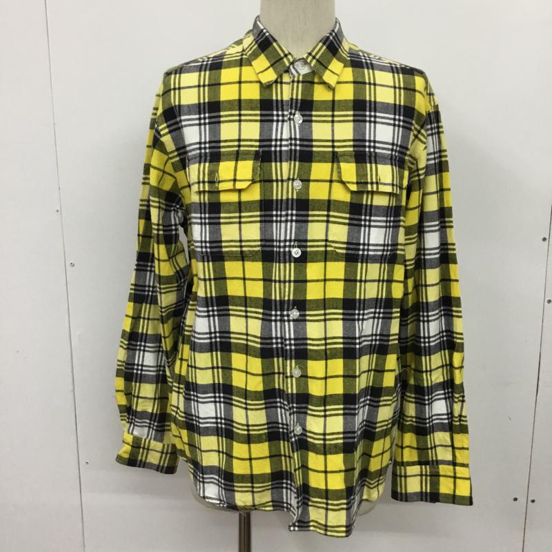 ステューシー STUSSY シャツ、ブラウス 長袖 ダブルポケット L チェック 白 / ホワイト / X 黒 / ブラック / X 黄 / イエロー /  メンズ USED 古着 中古 10071086