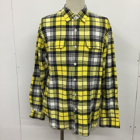 ステューシー STUSSY シャツ、ブラウス 長袖 ダブルポケット L チェック 白 / ホワイト / X 黒 / ブラック / X 黄 / イエロー /  メンズ USED 古着 中古 10071086