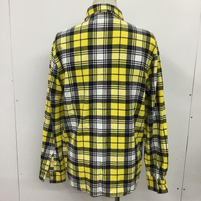 ステューシー STUSSY シャツ、ブラウス 長袖 ダブルポケット L チェック 白 / ホワイト / X 黒 / ブラック / X 黄 / イエロー /  メンズ USED 古着 中古 10071086