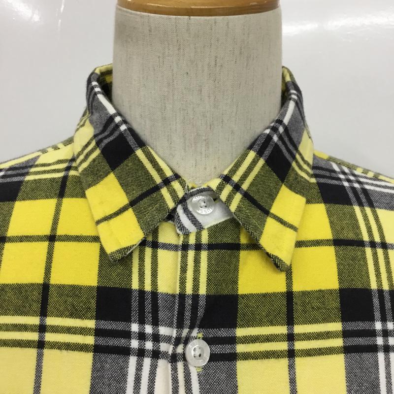 ステューシー STUSSY シャツ、ブラウス 長袖 ダブルポケット L チェック 白 / ホワイト / X 黒 / ブラック / X 黄 / イエロー /  メンズ USED 古着 中古 10071086