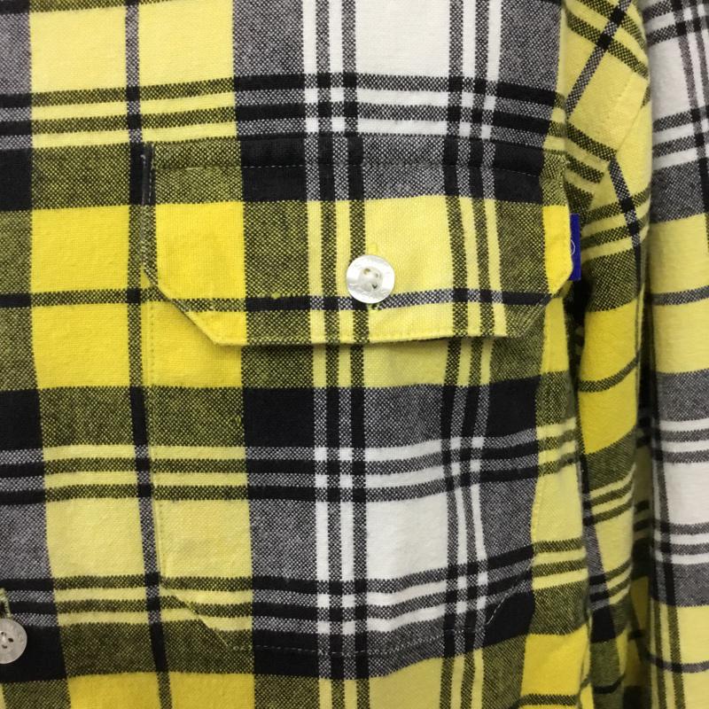 ステューシー STUSSY シャツ、ブラウス 長袖 ダブルポケット L チェック 白 / ホワイト / X 黒 / ブラック / X 黄 / イエロー /  メンズ USED 古着 中古 10071086