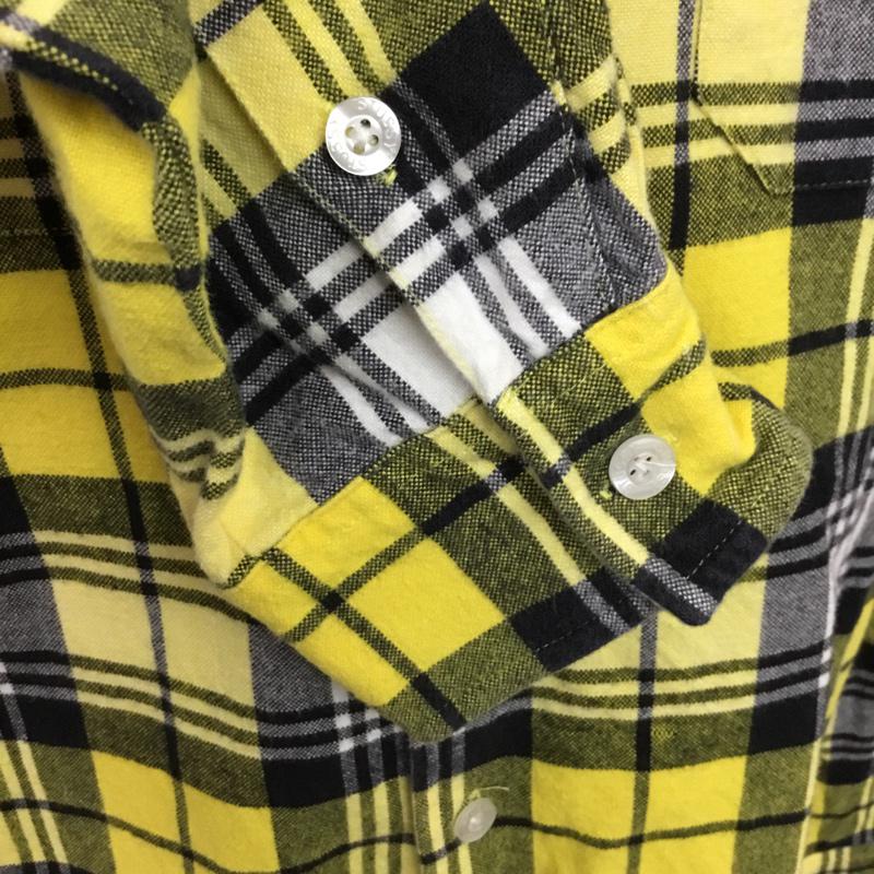 ステューシー STUSSY シャツ、ブラウス 長袖 ダブルポケット L チェック 白 / ホワイト / X 黒 / ブラック / X 黄 / イエロー /  メンズ USED 古着 中古 10071086