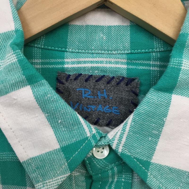 ロンハーマンヴィンテージ R.H. Vintage シャツ、ブラウス 長袖 521070303-1079 チェック 白 / ホワイト / X 薄緑 / ライトグリーン /  メンズ USED 古着 中古 10071091