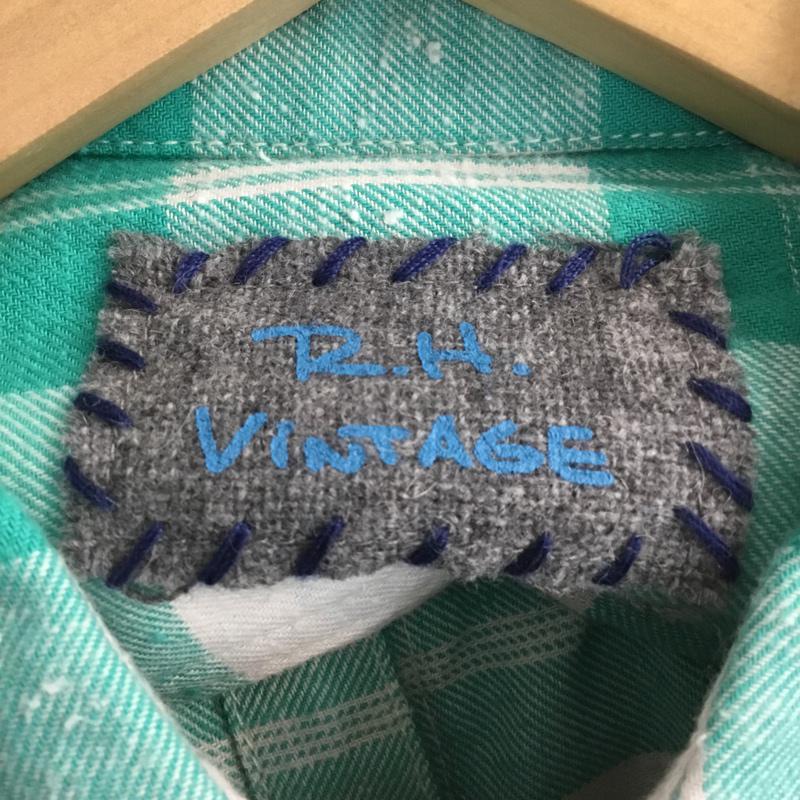 ロンハーマンヴィンテージ R.H. Vintage シャツ、ブラウス 長袖 521070303-1079 チェック 白 / ホワイト / X 薄緑 / ライトグリーン /  メンズ USED 古着 中古 10071091