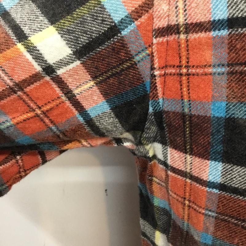 エクストララージ XLARGE シャツ、ブラウス 長袖 0124413 ボタンダウン ロゴ M チェック 白 / ホワイト / X 黒 / ブラック / X 黄 / イエロー / X 橙 / オレンジ / X 水色 / ライトブルー /  メンズ USED 古着 中古 10071093