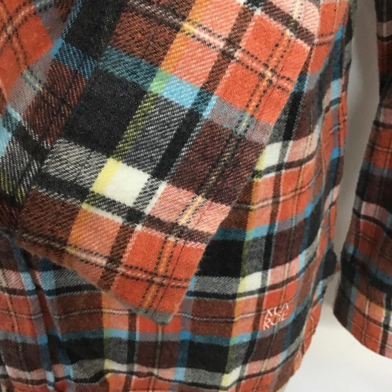 エクストララージ XLARGE シャツ、ブラウス 長袖 0124413 ボタンダウン ロゴ M チェック 白 / ホワイト / X 黒 / ブラック / X 黄 / イエロー / X 橙 / オレンジ / X 水色 / ライトブルー /  メンズ USED 古着 中古 10071093
