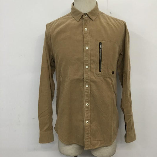 バーバリーブラックレーベル BURBERRY BLACK LABEL シャツ、ブラウス 長袖 D1M18-617-44 コーデュロイ 2 ワンポイント ベージュ / ベージュ /  メンズ USED 古着 中古 10071094