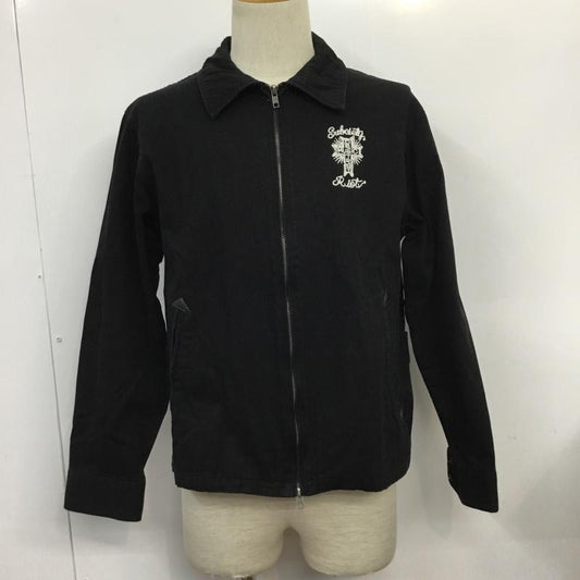 サブサエティ Subciety ジャケット、上着 ジャケット、ブレザー SBF7061 ワークジャケット バックロゴ M 刺繍 黒 / ブラック /  メンズ USED 古着 中古 10071105
