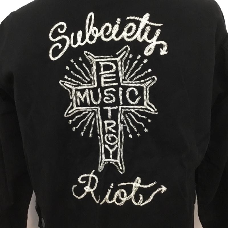 サブサエティ Subciety ジャケット、上着 ジャケット、ブレザー SBF7061 ワークジャケット バックロゴ M 刺繍 黒 / ブラック /  メンズ USED 古着 中古 10071105