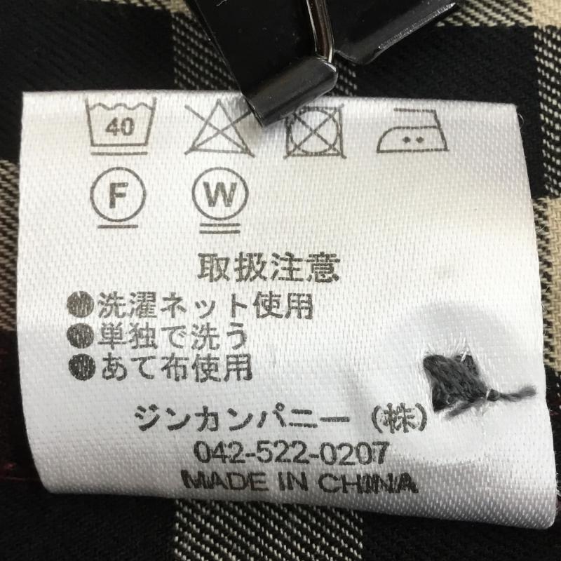 ノーアイディー NO ID. シャツ、ブラウス 長袖 フード付きシャツ 1 チェック えんじ / ワインレッド /  メンズ USED 古着 中古 10071192