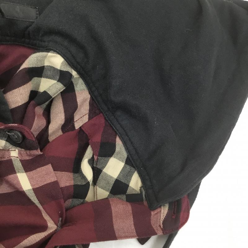 ノーアイディー NO ID. シャツ、ブラウス 長袖 フード付きシャツ 1 チェック えんじ / ワインレッド /  メンズ USED 古着 中古 10071192