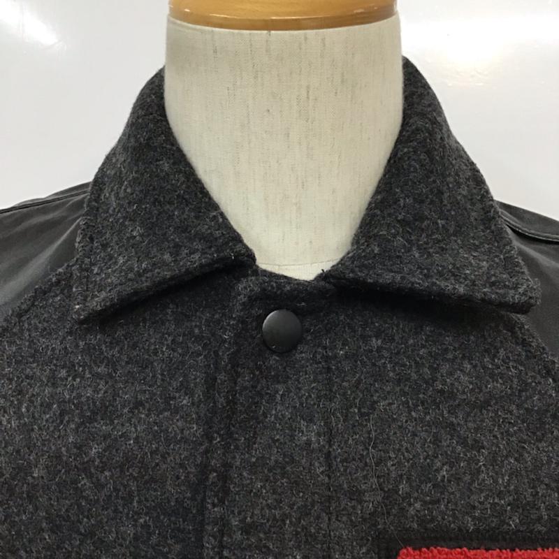 ディーゼル DIESEL ジャケット、上着 ジャンパー、ブルゾン 羊革 レザー ウール S ワンポイント 黒 / ブラック / X ダークグレー / ダークグレー /  メンズ USED 古着 中古 10071223