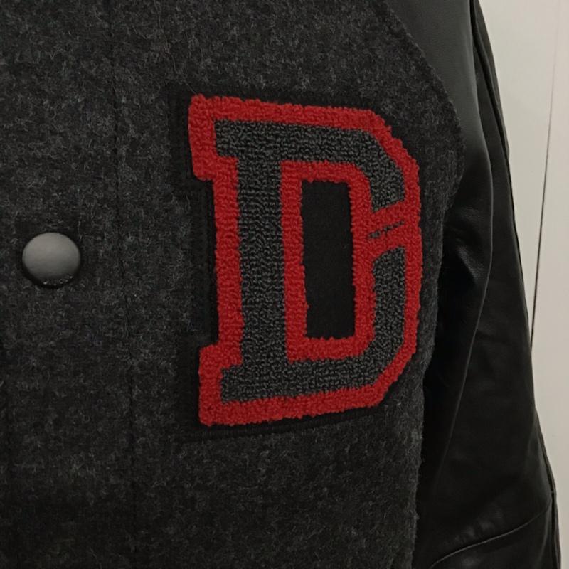 ディーゼル DIESEL ジャケット、上着 ジャンパー、ブルゾン 羊革 レザー ウール S ワンポイント 黒 / ブラック / X ダークグレー / ダークグレー /  メンズ USED 古着 中古 10071223