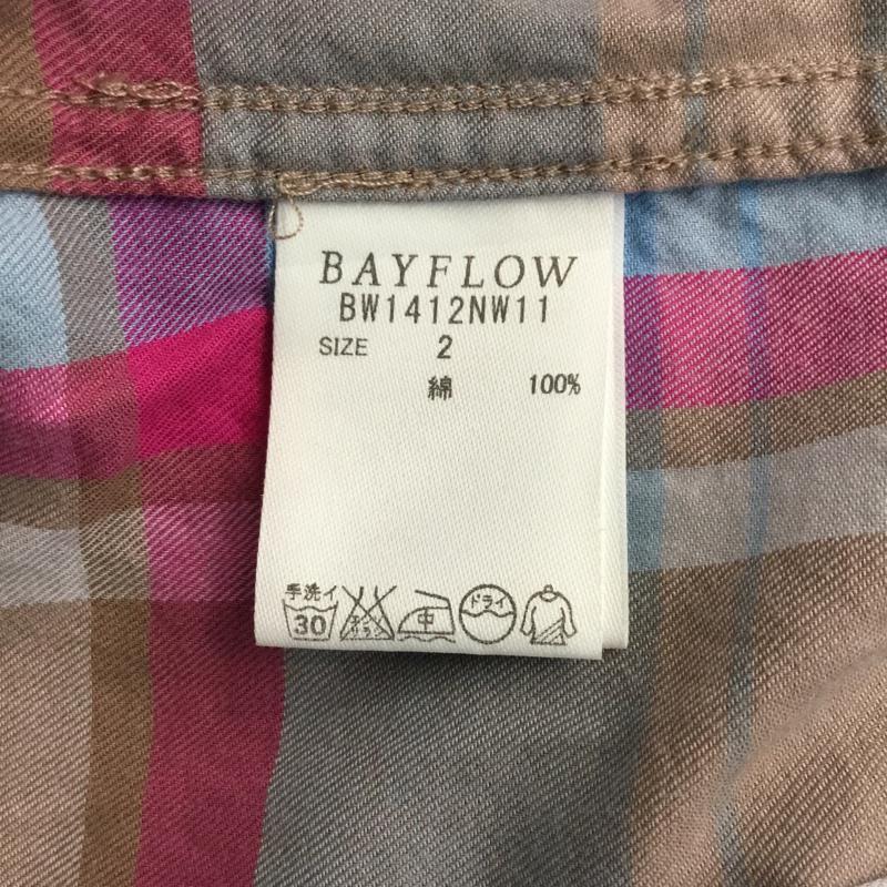 ベイフロー BAYFLOW シャツ、ブラウス 長袖 BW1412NW11 2 チェック 茶 / ブラウン / X 水色 / ライトブルー / X マゼンタ / マゼンタ /  メンズ USED 古着 中古 10071237